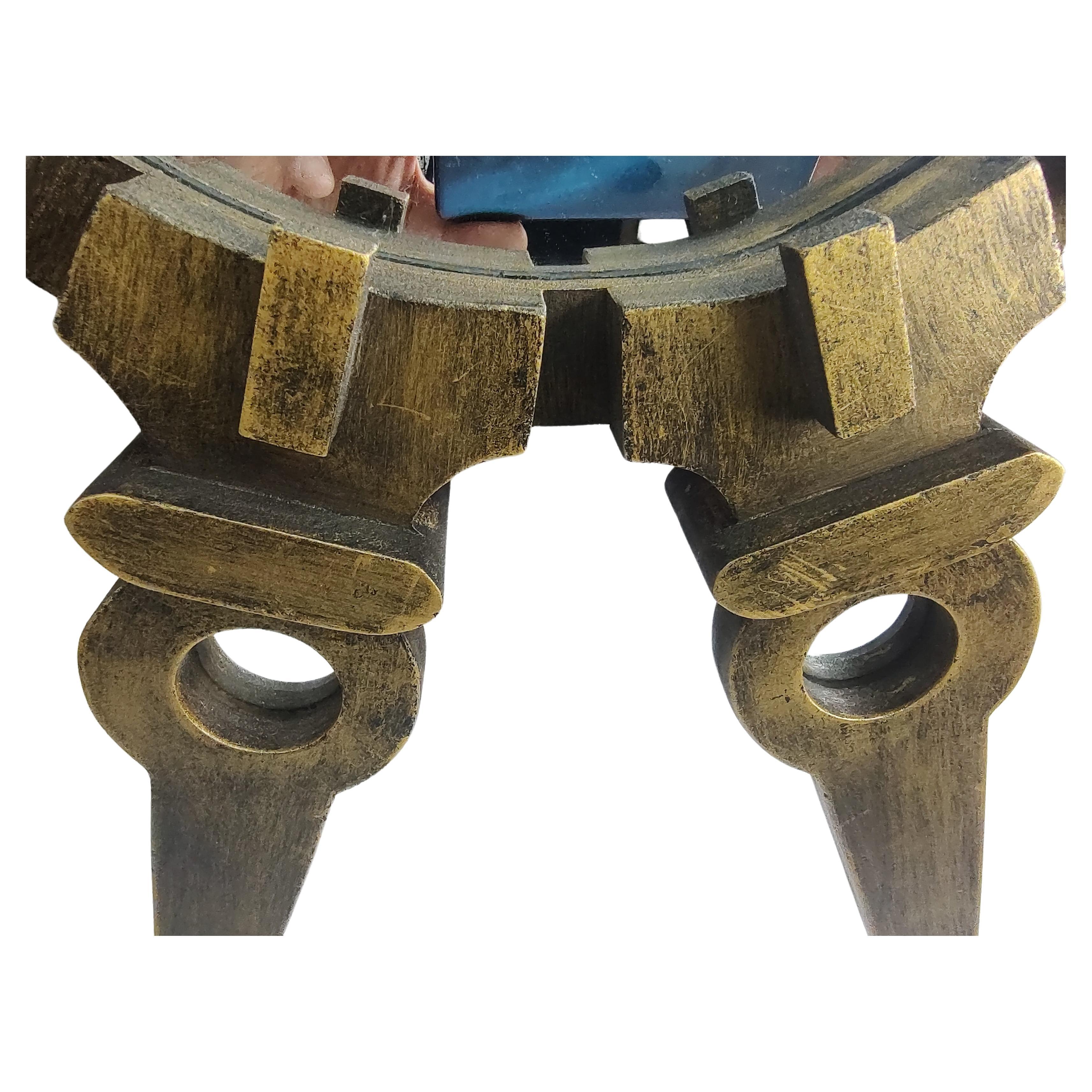 Große ungewöhnliche Form Mid Century vergoldetem Holz Sunburst Spiegel (Ende des 20. Jahrhunderts) im Angebot