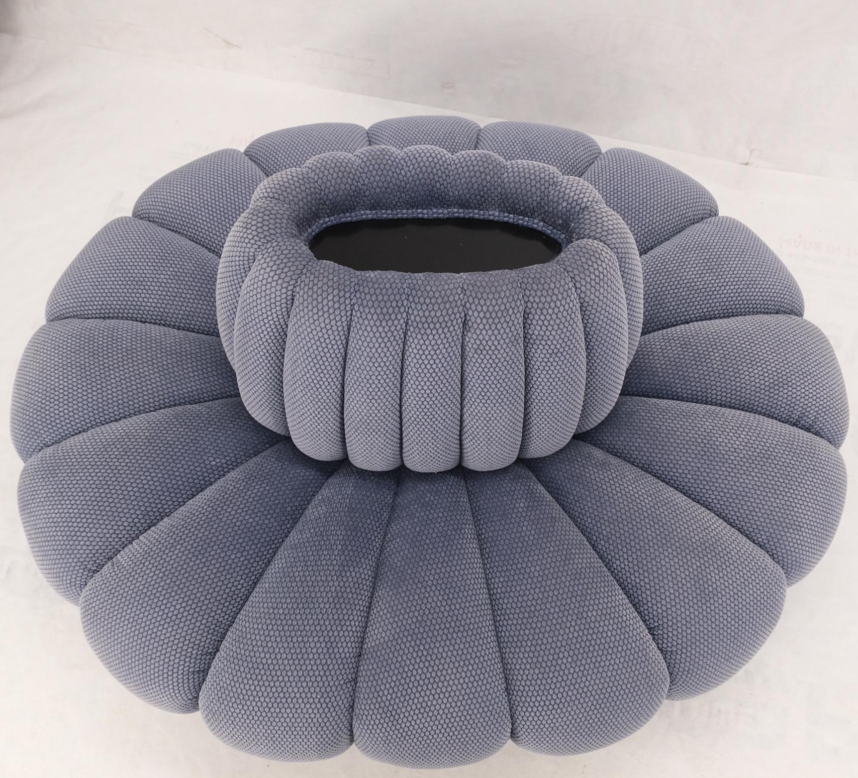 Large Upholstered Cloud Island Oval Sofa Bench Couch Grey Blue 2