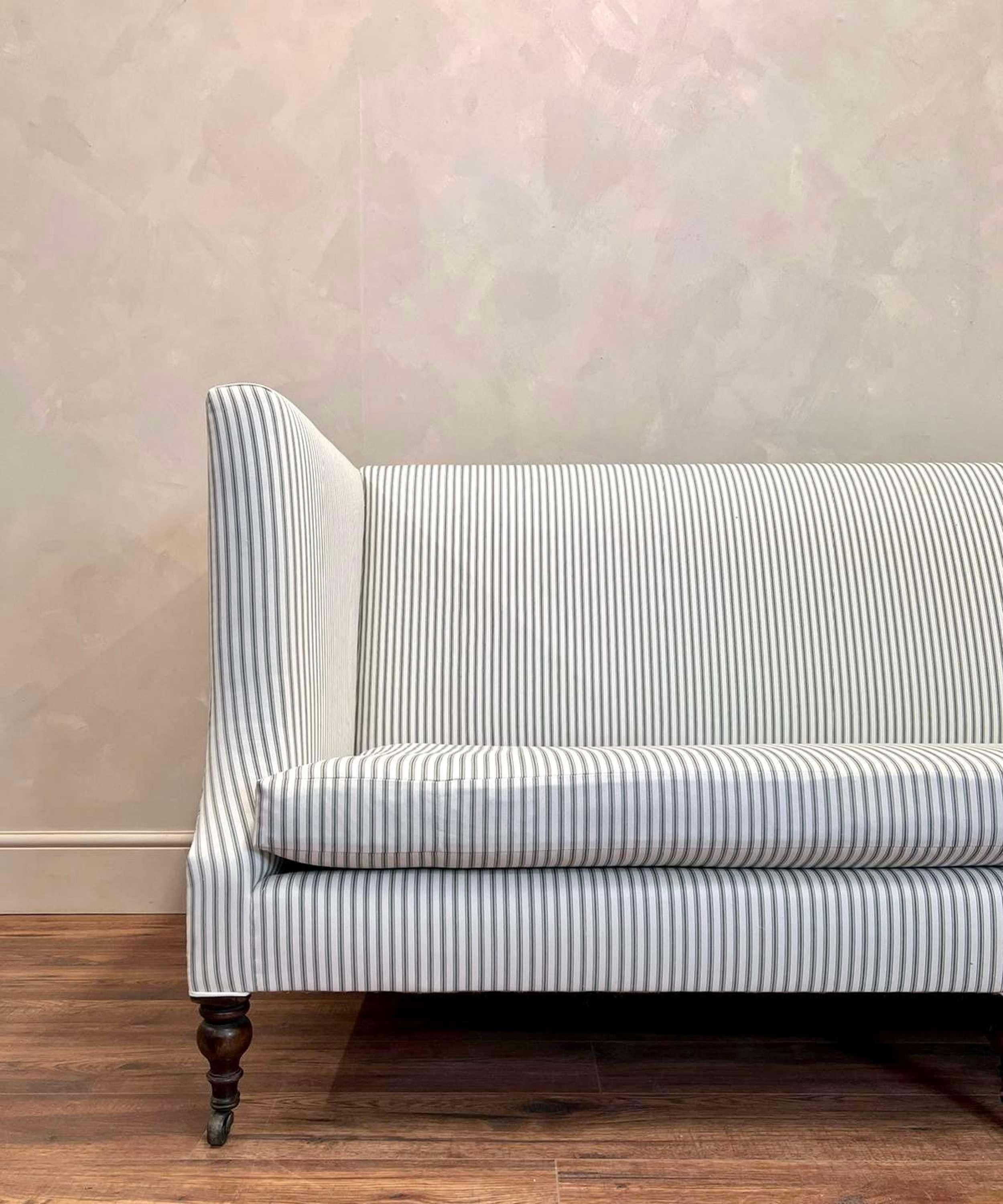 Large Upholstered English Edwardian Country House Sofa  1