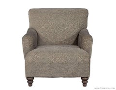 Large Upholstered Grey Lounge Chair