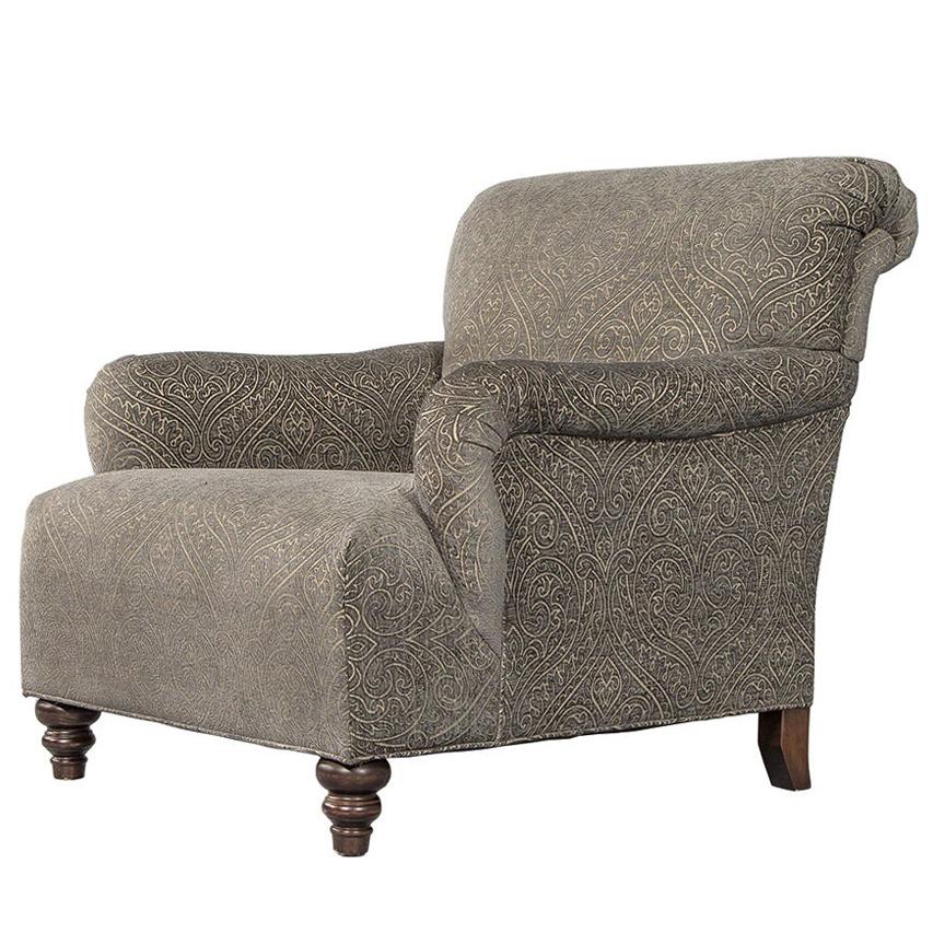 Large Upholstered Grey Lounge Chair