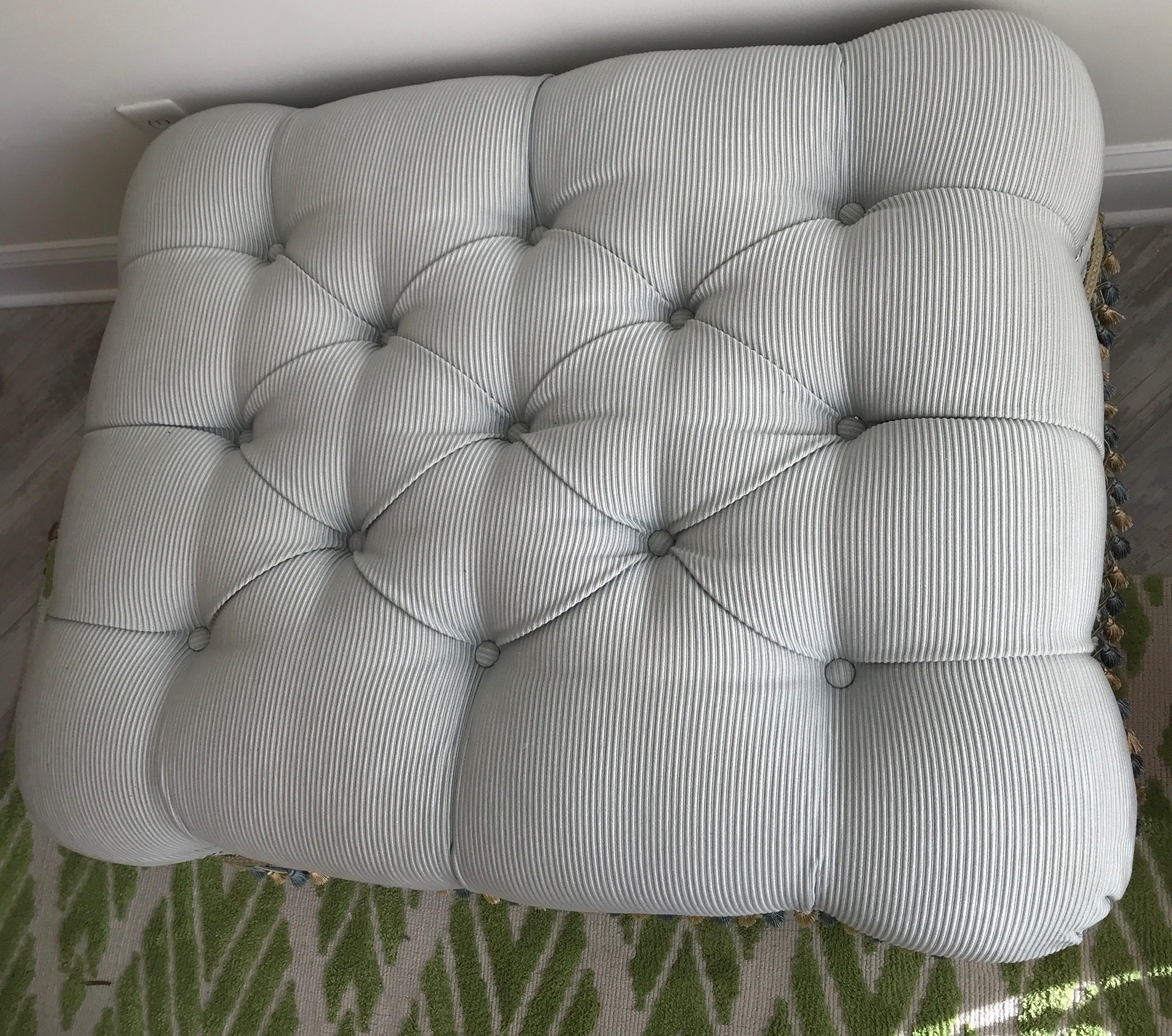 American Large Upholstered Ottoman For Sale