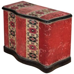 Large Upholstered Victorian Lidded Box Seat or Blanket Chest