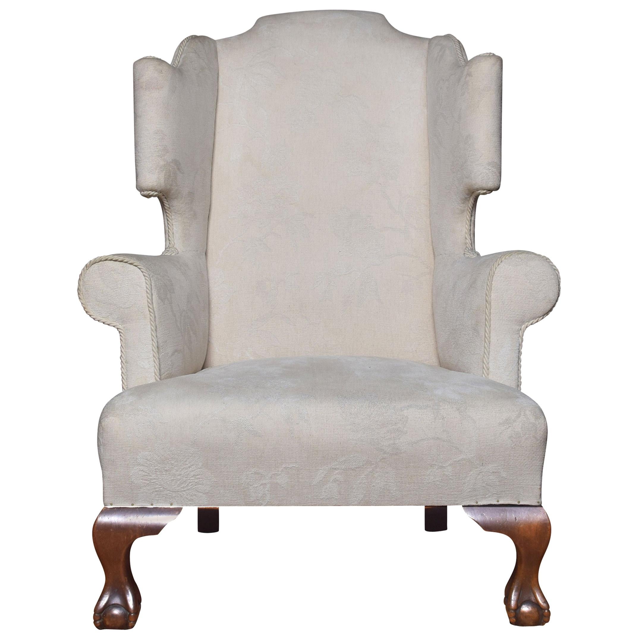 Large Upholstered Wingback Armchair
