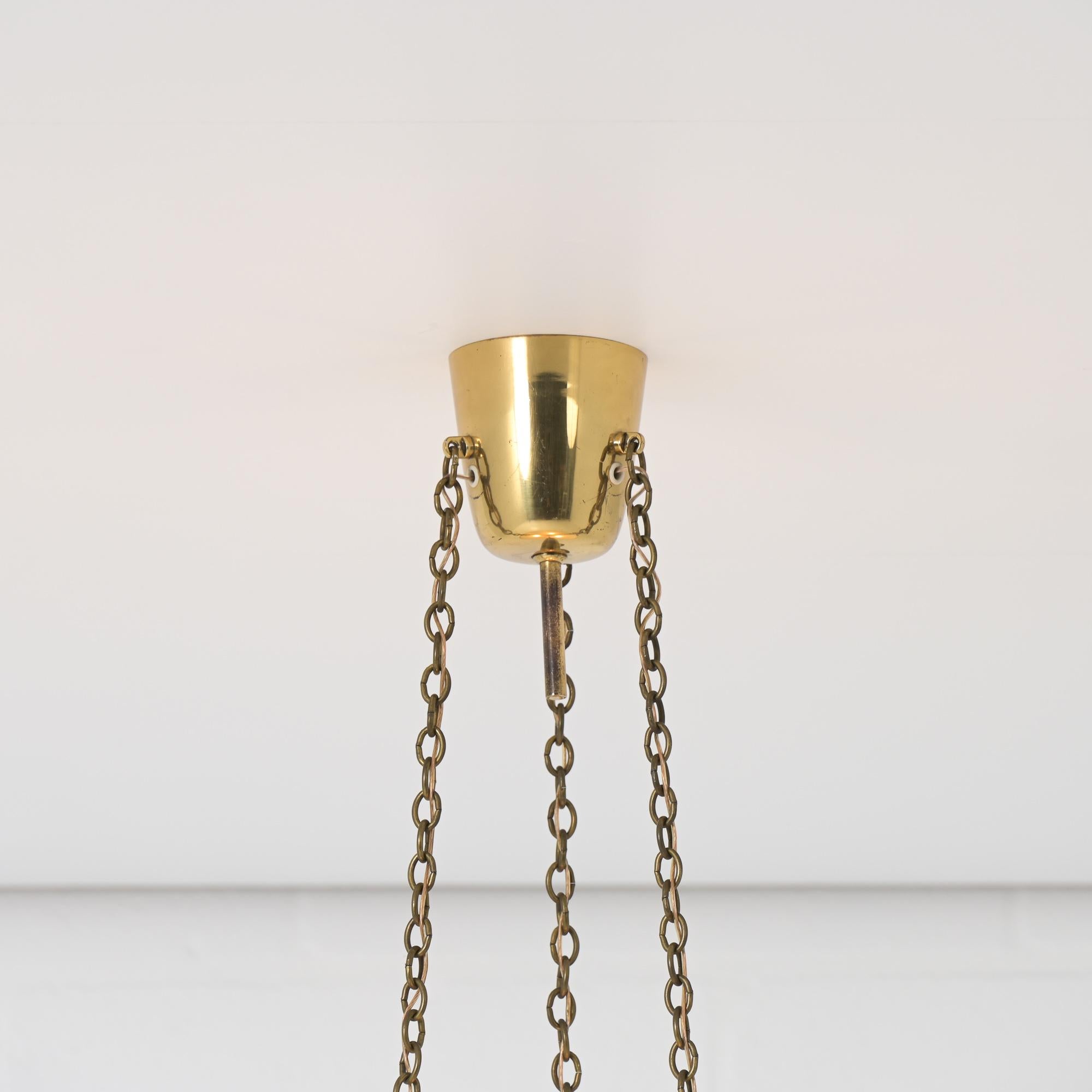 Large Uplight Brass Dome Chandelier J. T. Kalmar, Austria 1955 in vendita 1