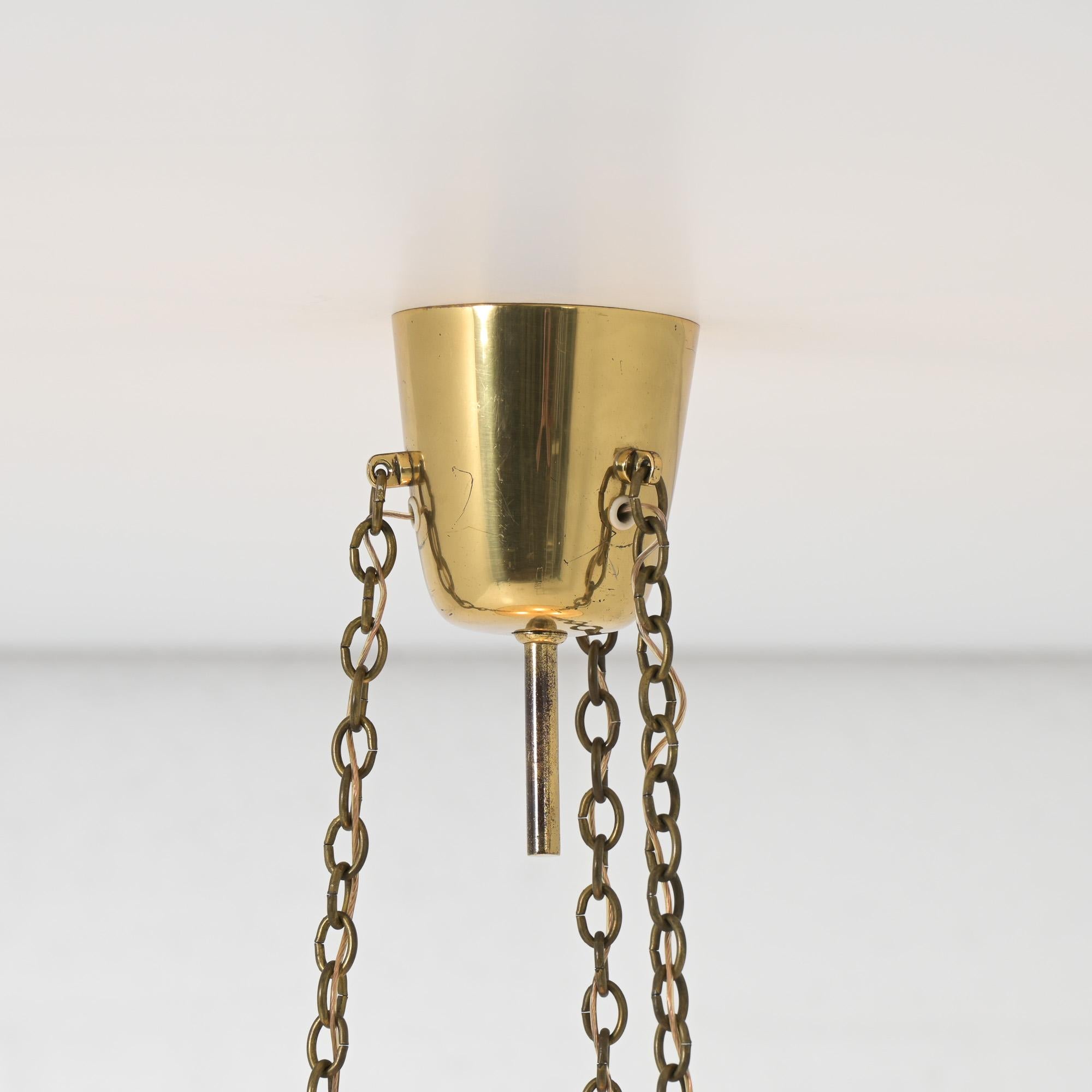 Large Uplight Brass Dome Chandelier J. T. Kalmar, Austria 1955 in vendita 2