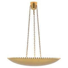 Large Uplight Brass Dome Chandelier J. T. Kalmar, Austria 1955