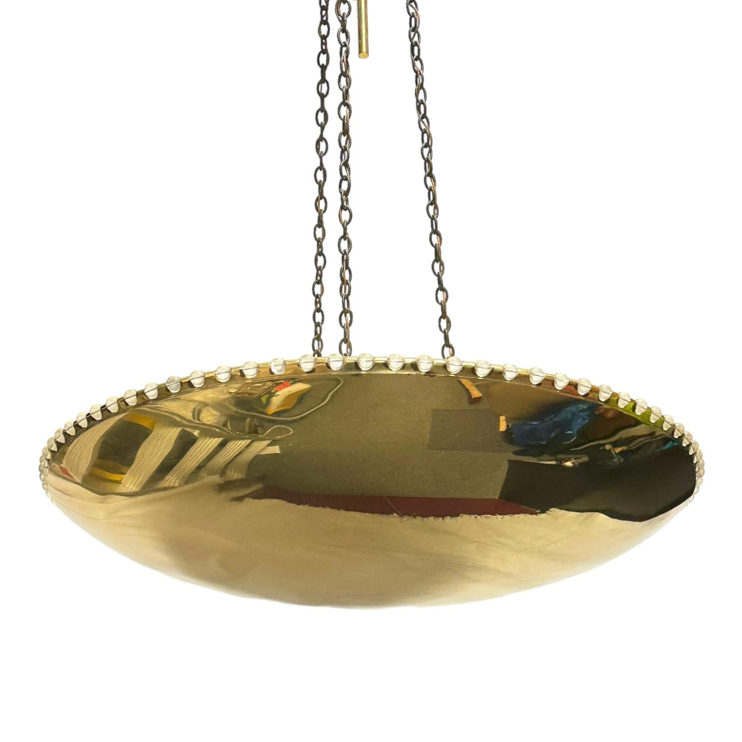 Large Uplight Brass Dome Chandelier Model No. 3152, J. T. Kalmar, Austria 1955 4