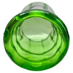 Large Uranium glass Vase Vaseline Green Late 1930s