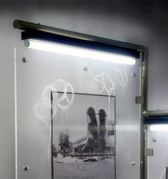 Large Urban Industrial Art Sculpture w/ Photo Transparency & Lucite "Diptych 2"