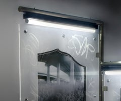 Large Urban Industrial Art Sculpture w/ Photo Transparency & Lucite "Diptych 1"