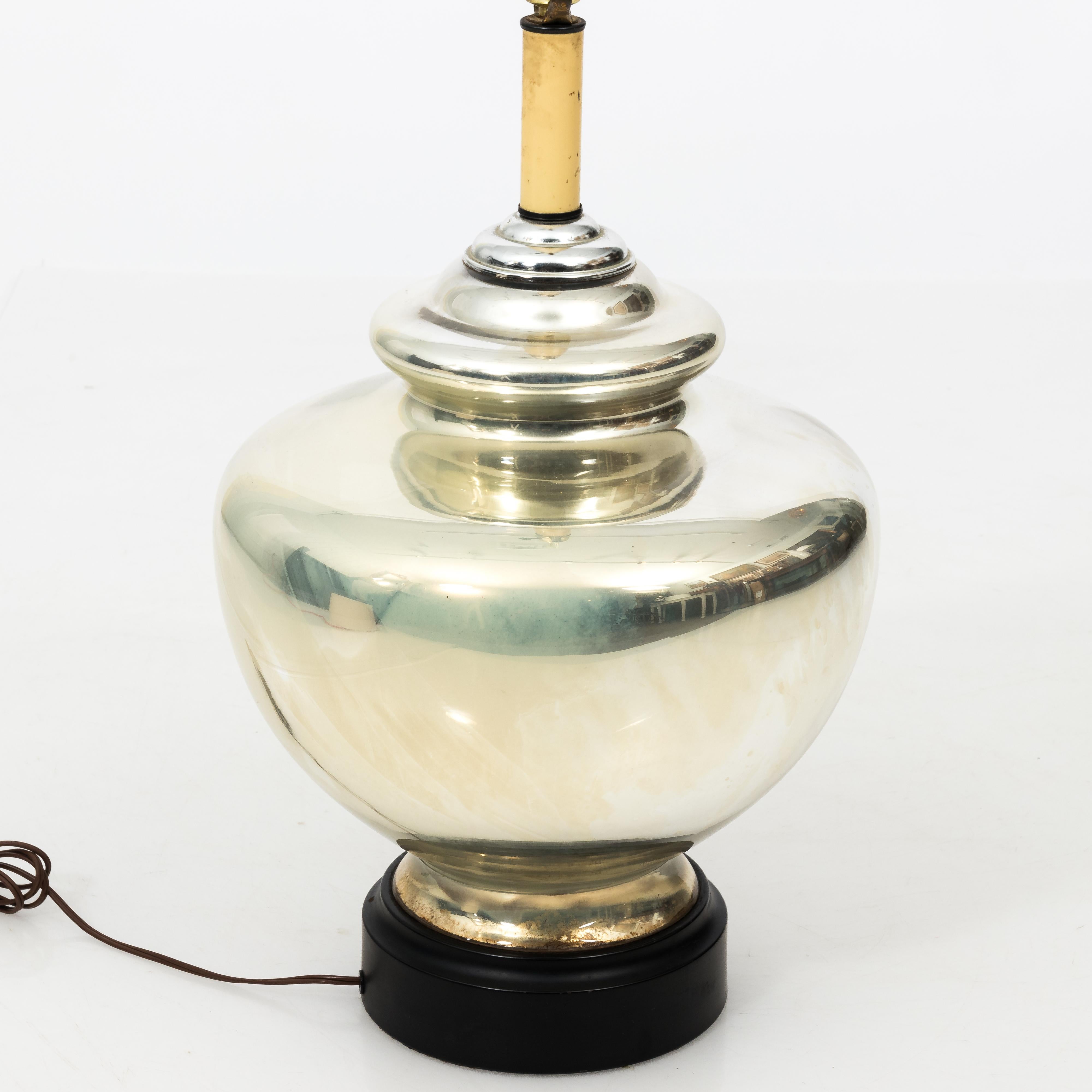 Hollywood Regency Large Urn Form Mercury Glass Lamp