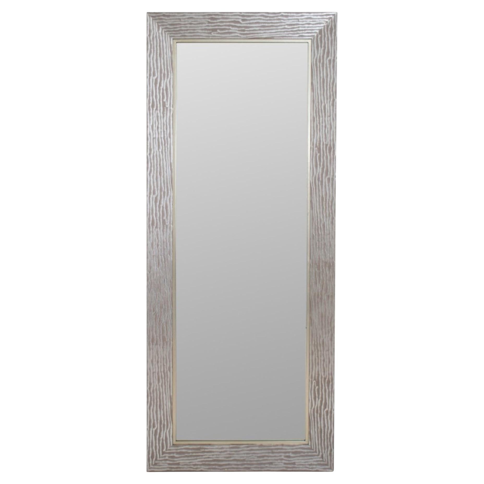 Large Uttermost Elongated Silvered Wood Mirror For Sale