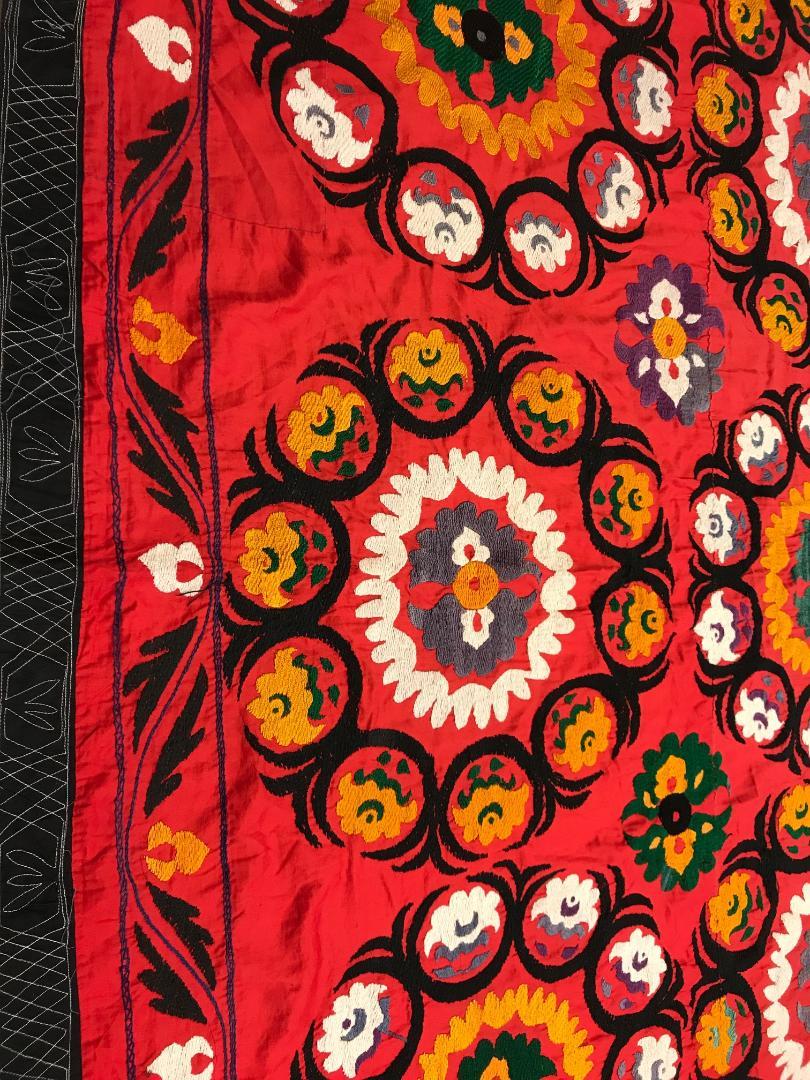 Large Uzbek Suzani Embroidery Wall Hanging For Sale 2