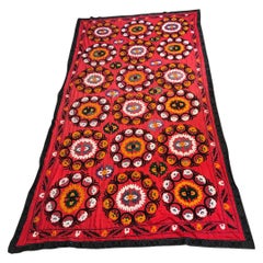 Large Uzbek Suzani Embroidery Wall Hanging