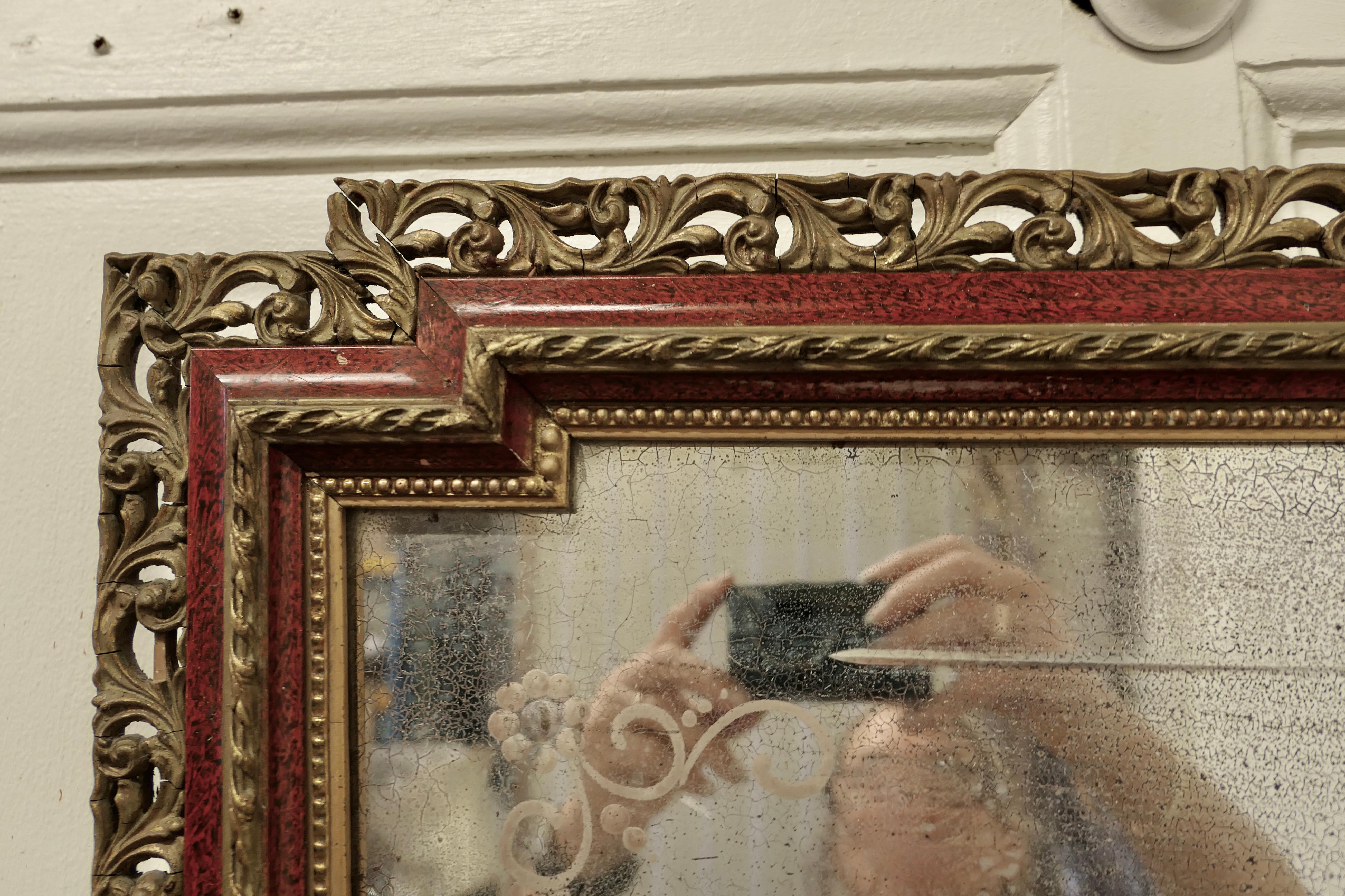 Grand miroir mural vénitien en forme de V dans le style Art Déco oriental  en vente 1