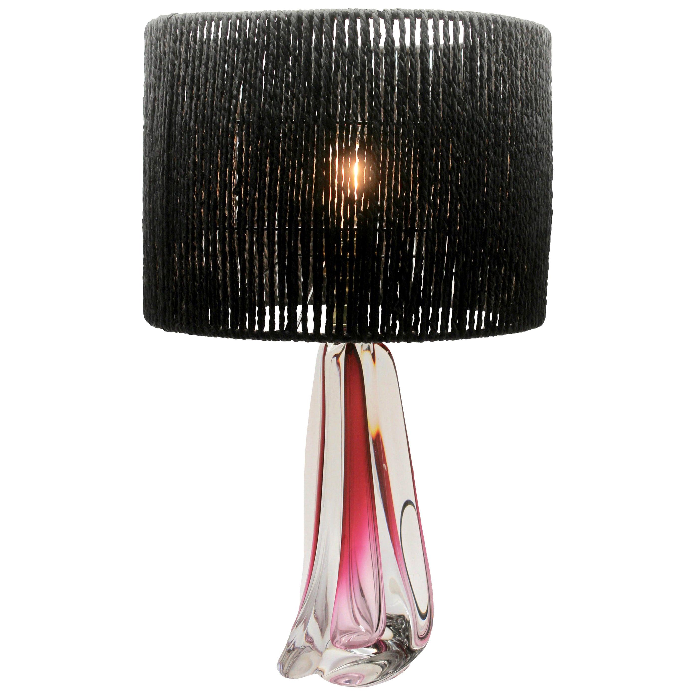 Large Val Saint Lambert Crystal Table Lamp, Excellent Condition