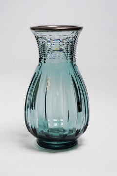 Large Val Saint Lambert "Printemps" Art Deco Crystal Vase by Joseph Simon