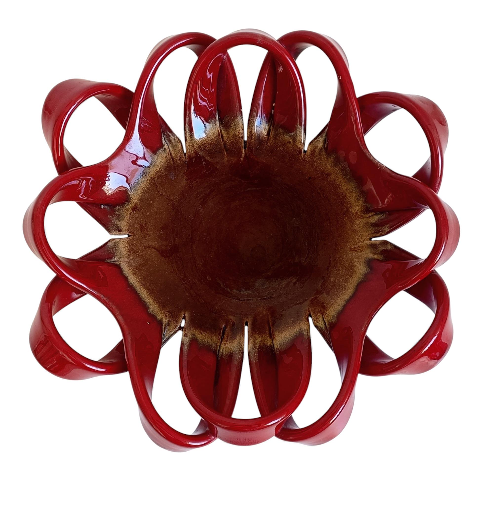 Large Vallauris Hand-Made Faience Ceramic Centerpiece, France, 1950s For Sale 5