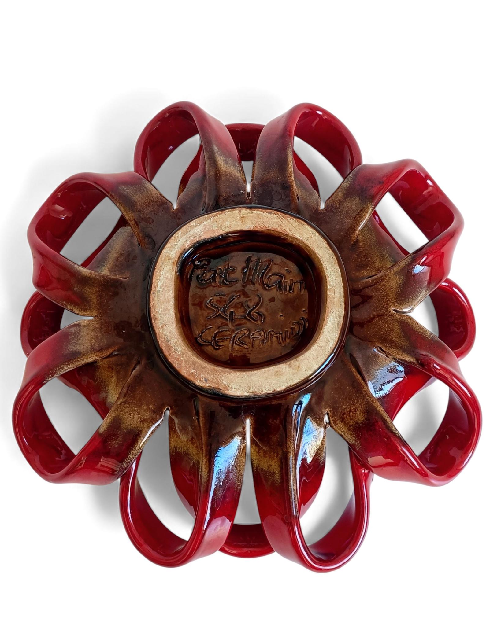 Large Vallauris Hand-Made Faience Ceramic Centerpiece, France, 1950s For Sale 6