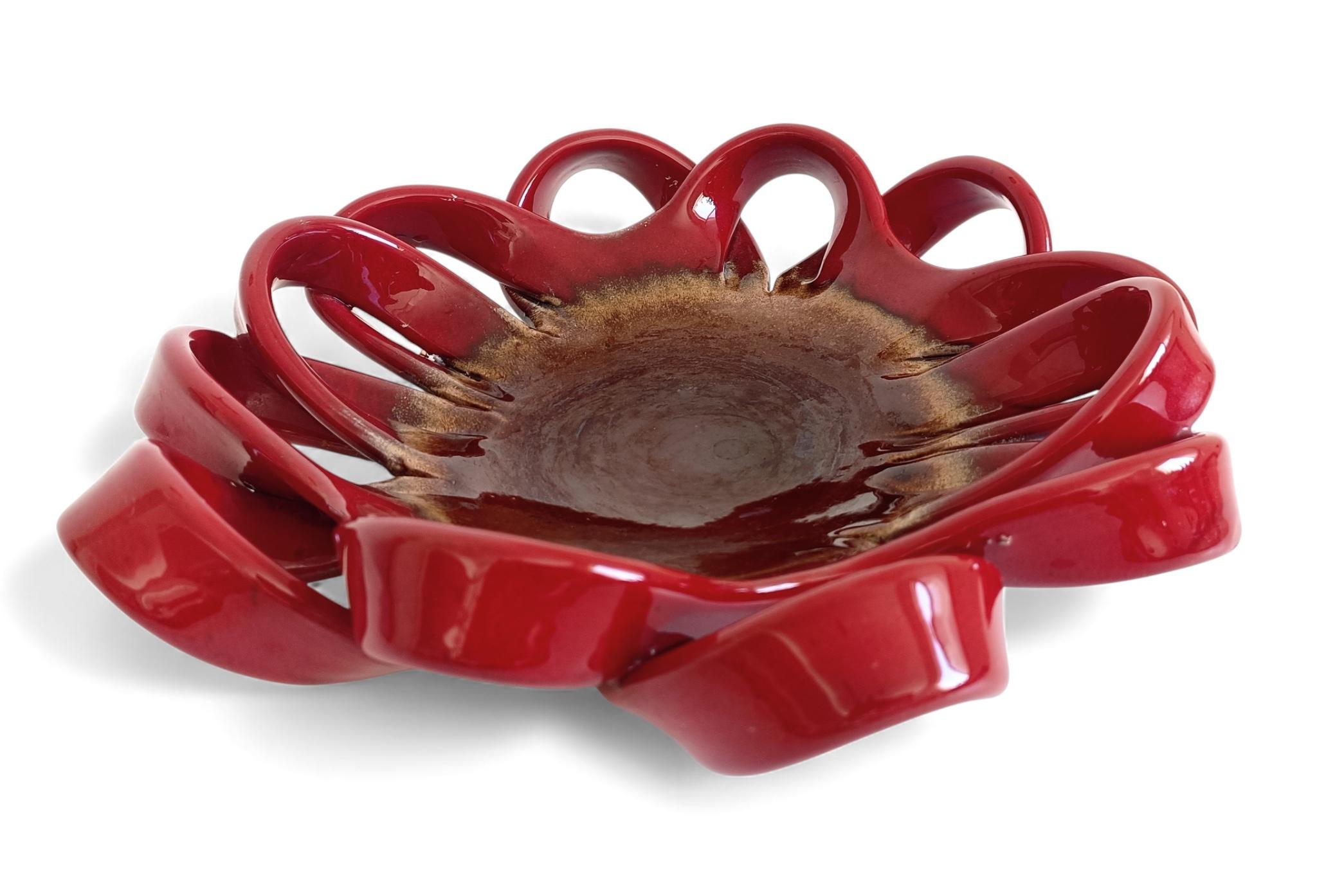 Large Vallauris Hand-Made Faience Ceramic Centerpiece, France, 1950s In Excellent Condition For Sale In Valencia, VC