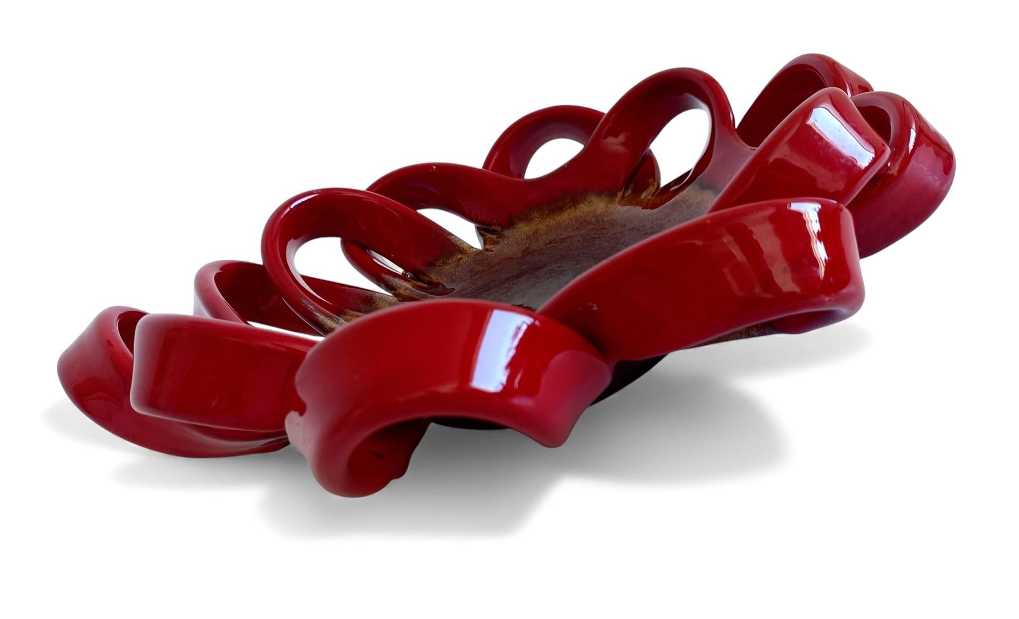 Large Vallauris Hand-Made Faience Ceramic Centerpiece, France, 1950s For Sale 2