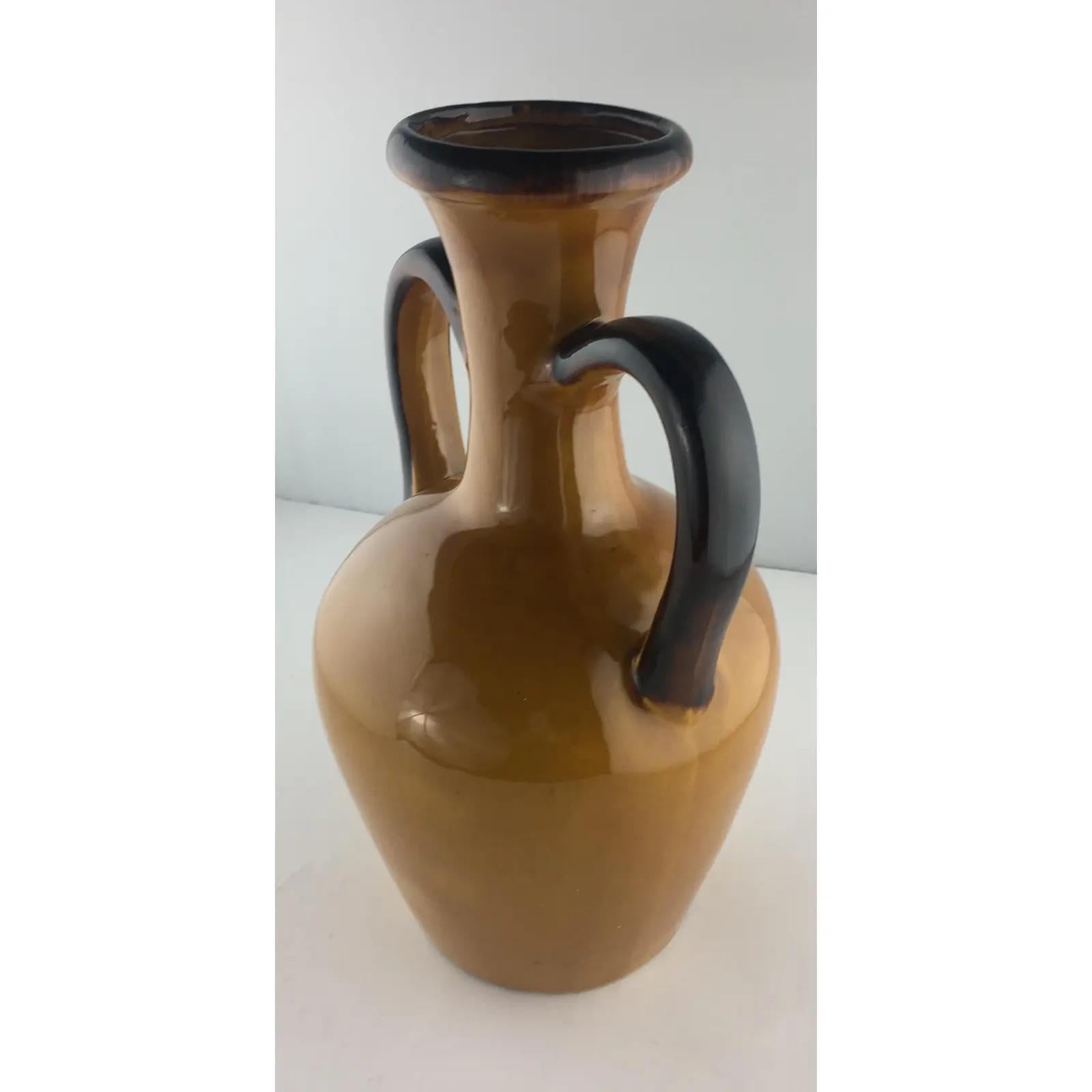 Glazed Large Vallauris Mid-Century Ceramic Vase signed Lezignan For Sale