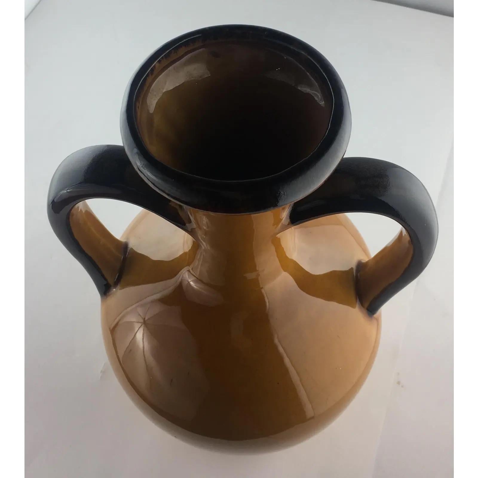 Large Vallauris Mid-Century Ceramic Vase signed Lezignan In Good Condition For Sale In Miami, FL