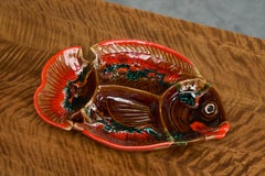 Large Vallauris Studio Pottery Fish Bowl France Mid 20th Century