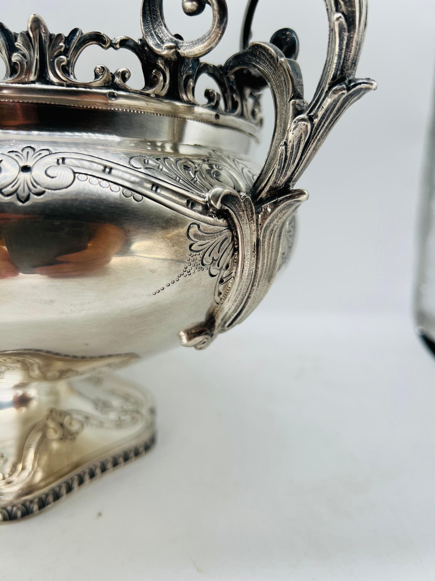 Large Valle' & Gandini 800 Sterling Silver Italian Rococo Centerpiece For Sale 11