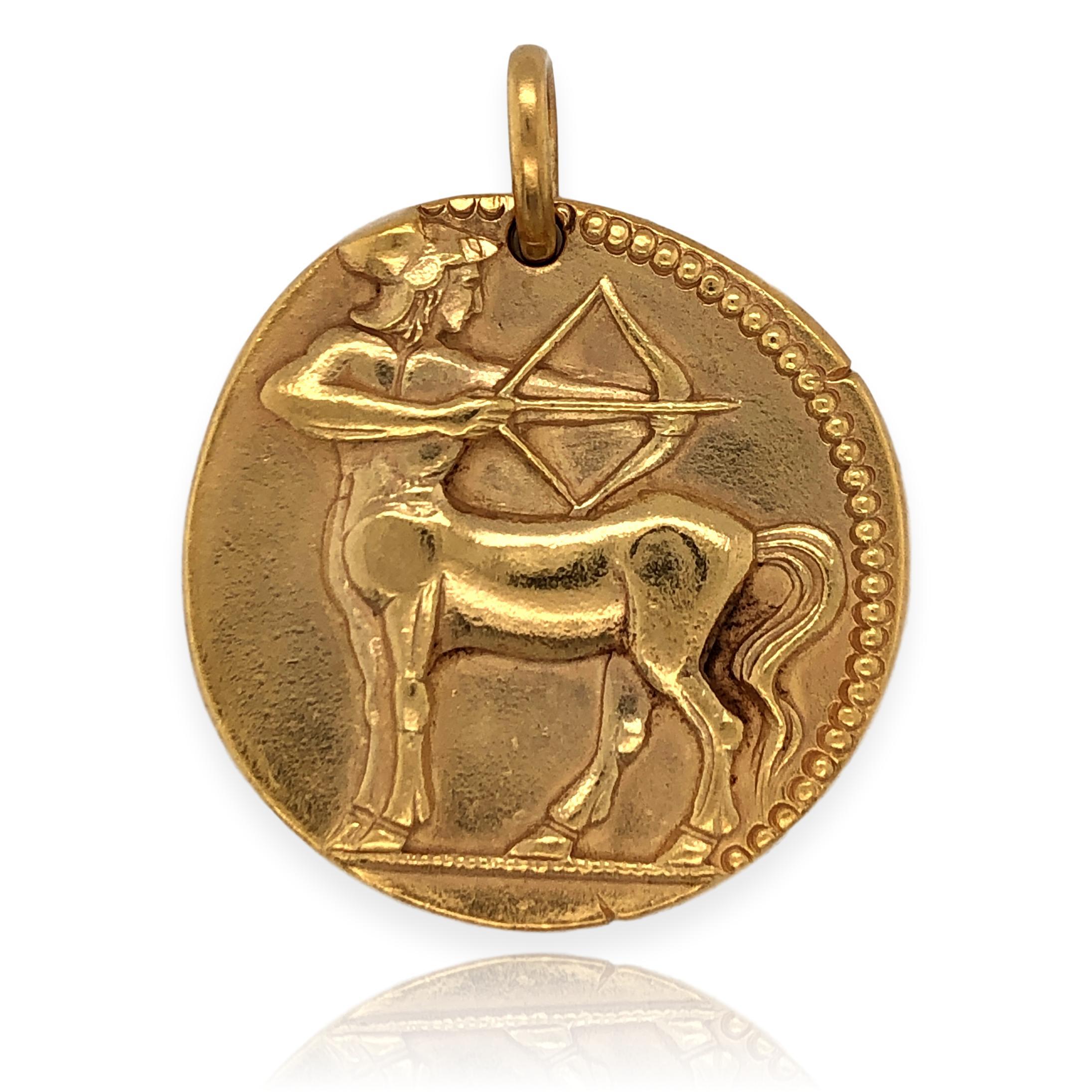 V.C.A. Zodiac pendant by Georges L'Enfant for Van Cleef and Arpels.  The 1 5/8