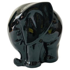 Large Vanguard Black Ceramic Elephant