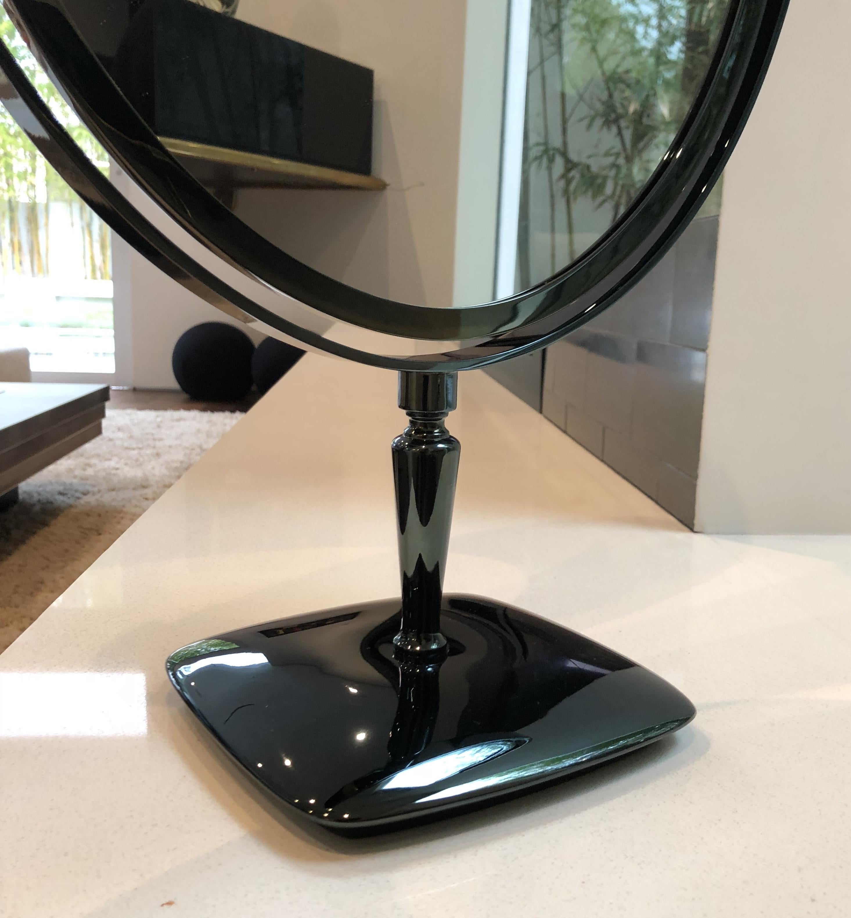 Large Vanity Mirror in Black Nickel by Charles Hollis Jones 3
