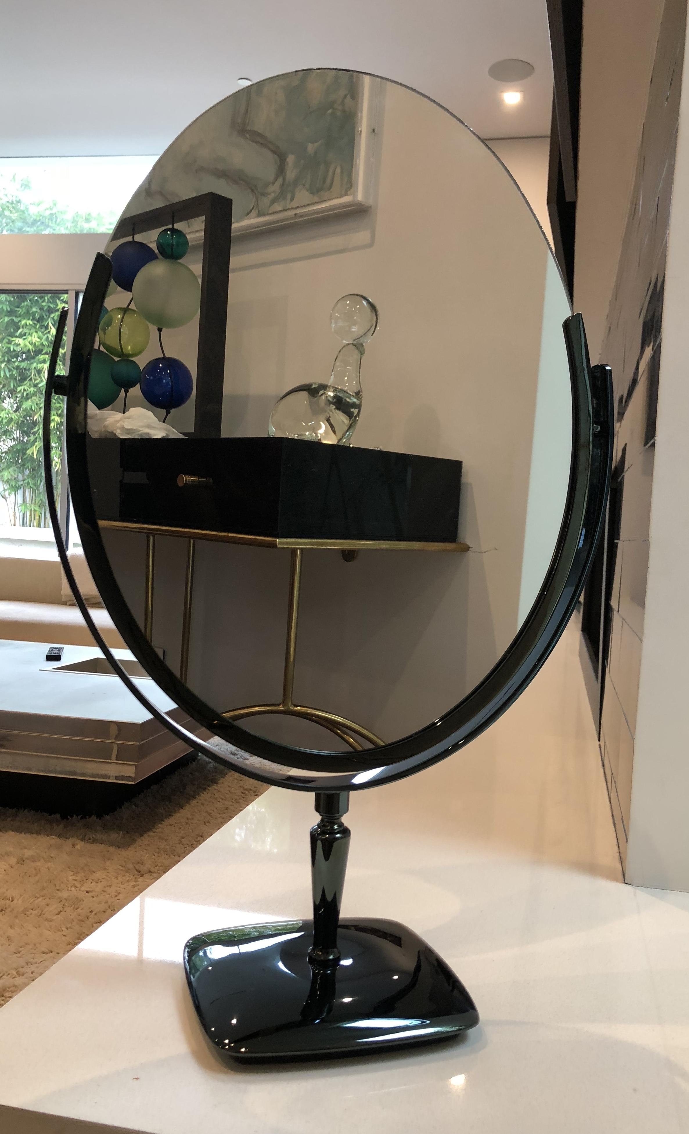 Large Vanity Mirror in Black Nickel by Charles Hollis Jones 5