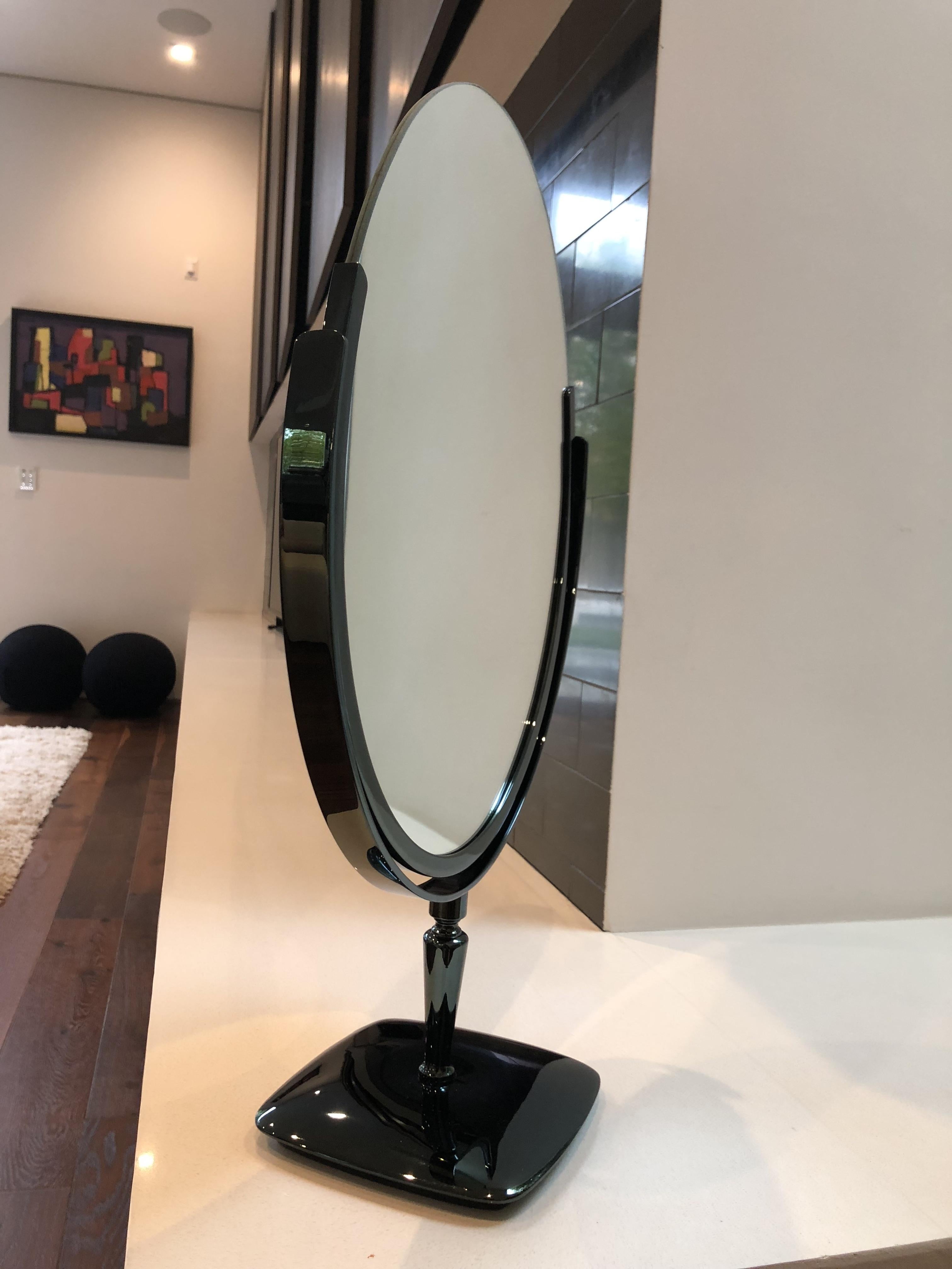 Large Vanity Mirror in Black Nickel by Charles Hollis Jones 1