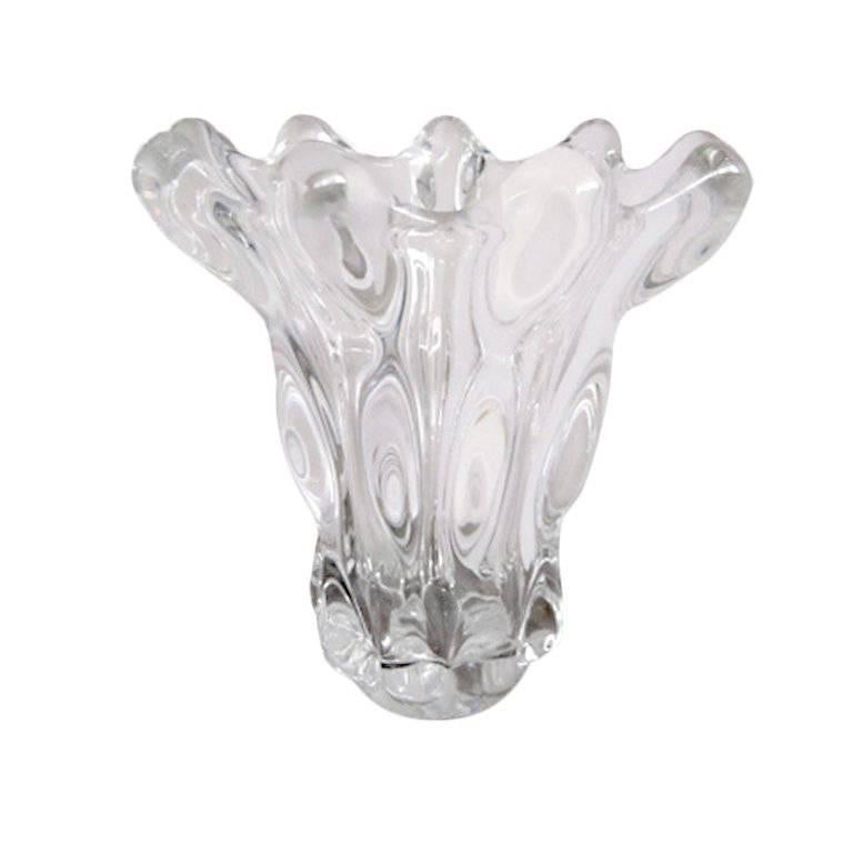Große Vase aus Vannes-Kristall im Angebot