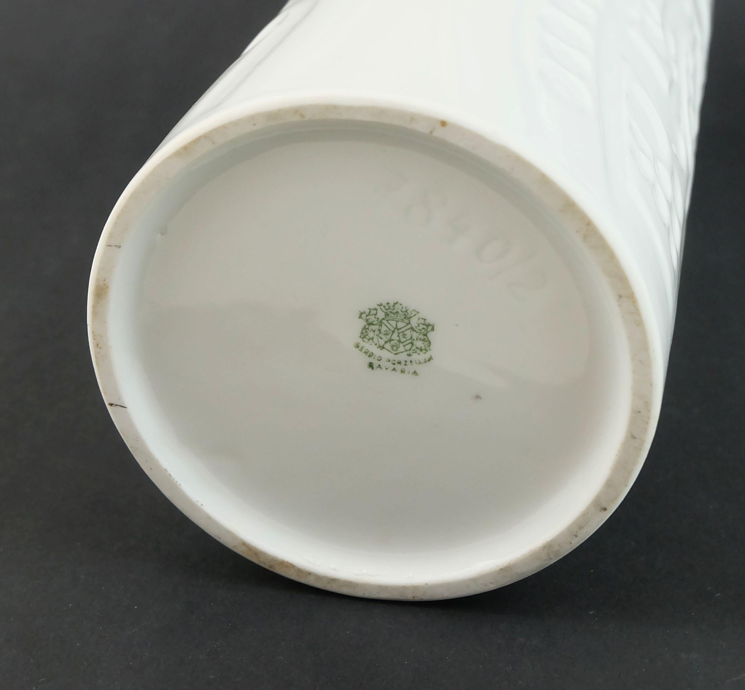große vase von gerold-porzellan bayern abstraktes relief-dekor 1960er/1970er op art im Angebot 2