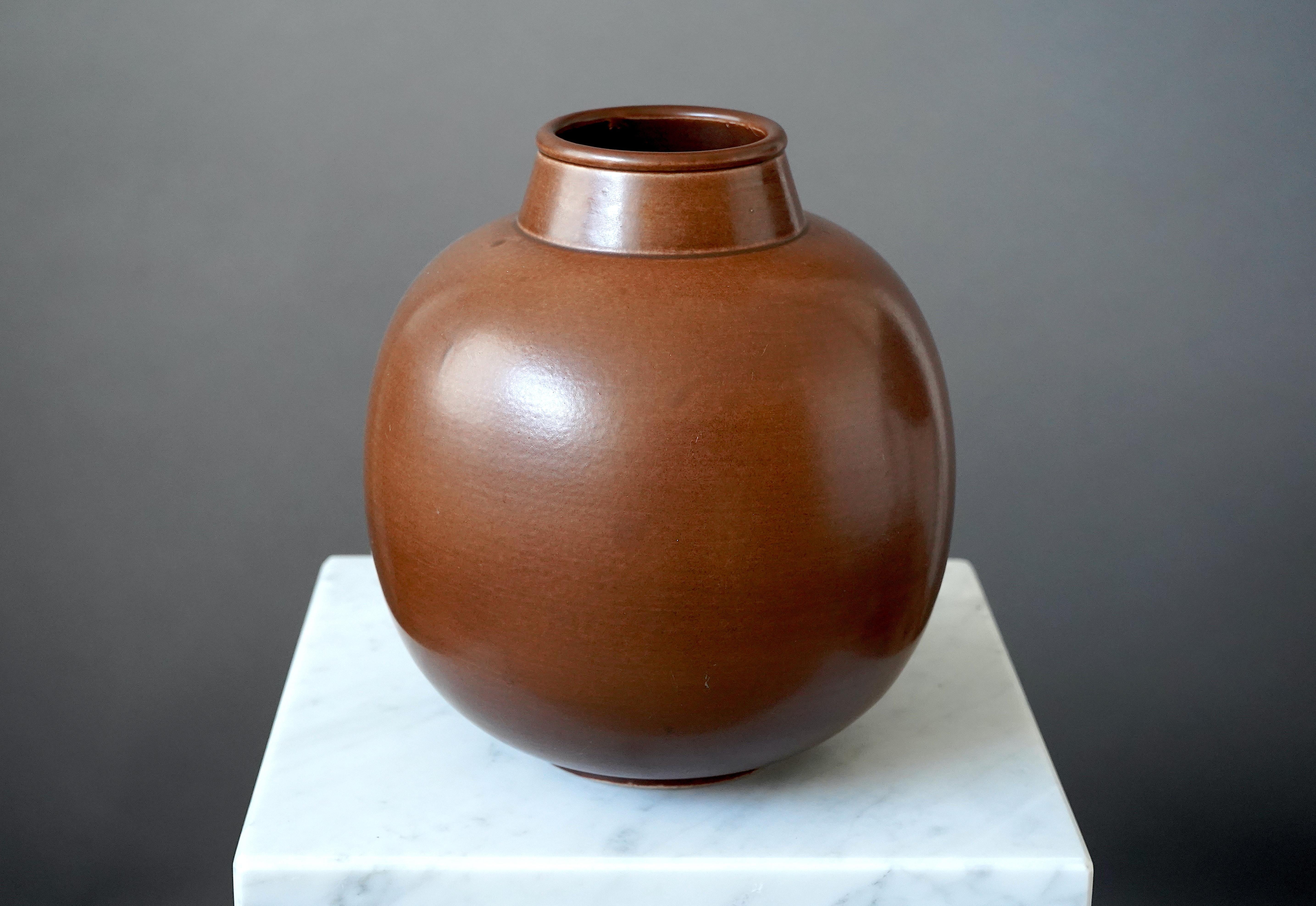 Scandinavian Modern Large Vase by Gertrud Lönegren, Rörstrand, Sweden, 1930s For Sale