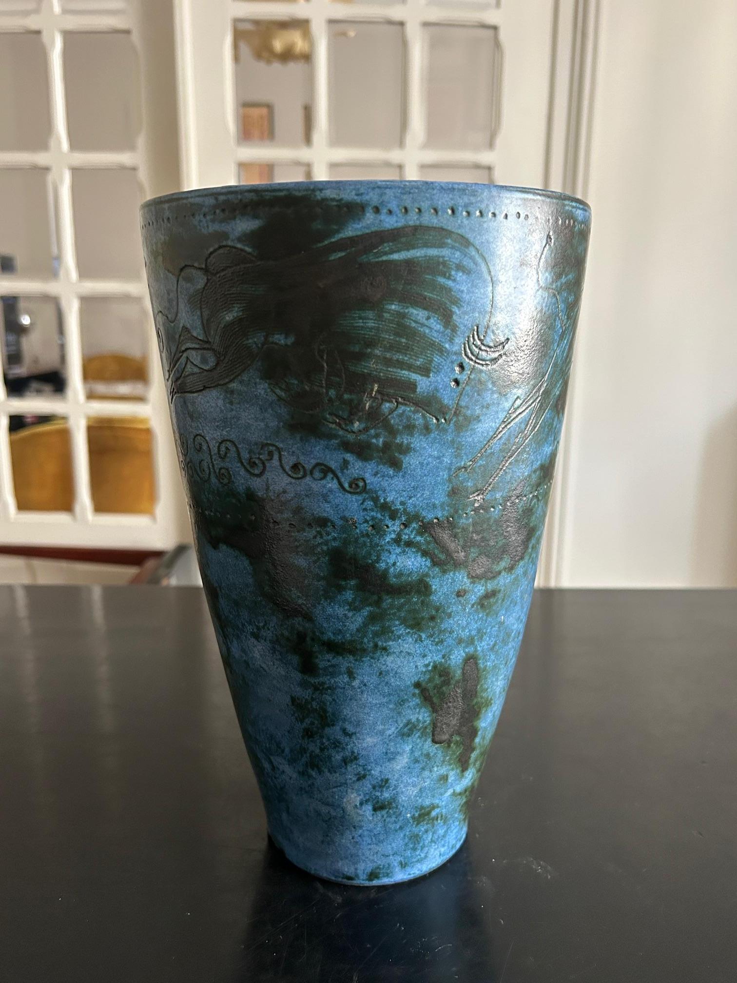 Ceramic Large vase by Jacques Blin For Sale