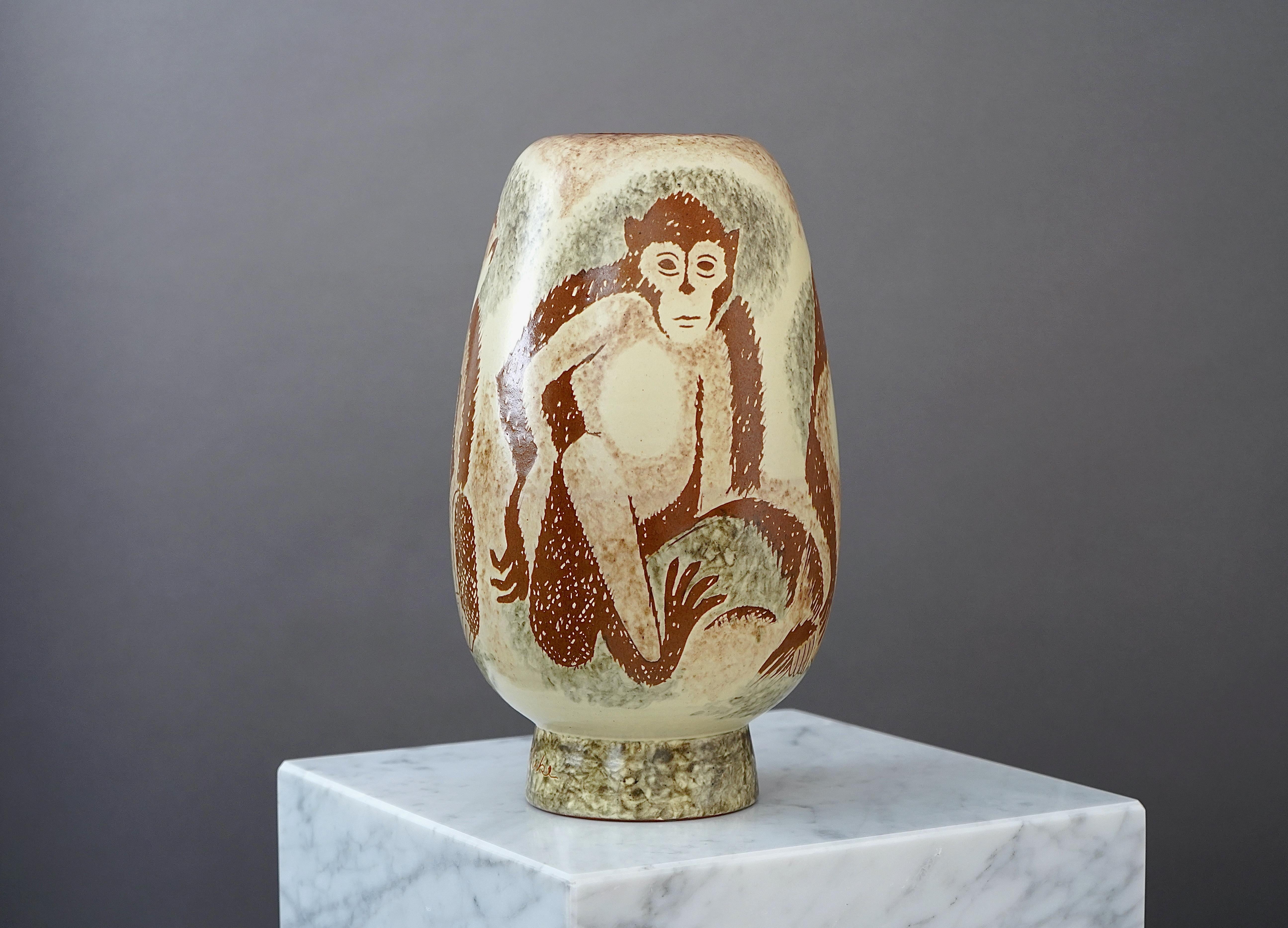 XX secolo Vaso grande di Vicke Lindstrand. Upsala Ekeby, Svezia, 1943. in vendita