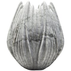 Sculptural Marble Vase designed by Zaha Hadid in Bianco Carrara Marble