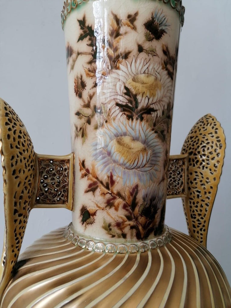 Porcelain Large Vase by Zsolnay For Sale