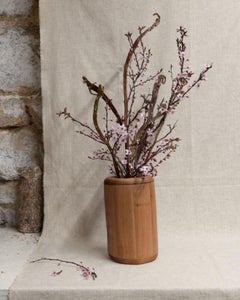 Vaso grande, legno di olmo, fatto a mano in Francia, pezzo unico