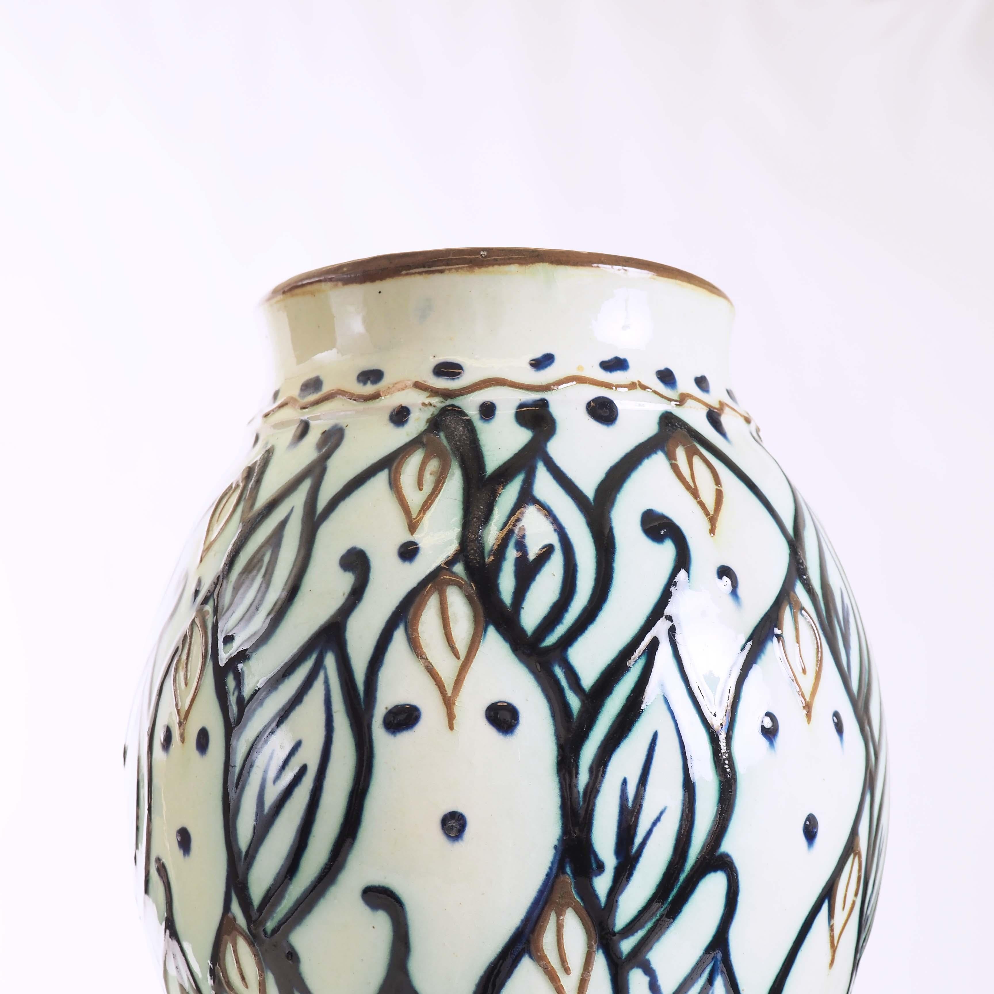Swedish Large Vase from the Early Production by Upsala-Ekeby, Sweden For Sale