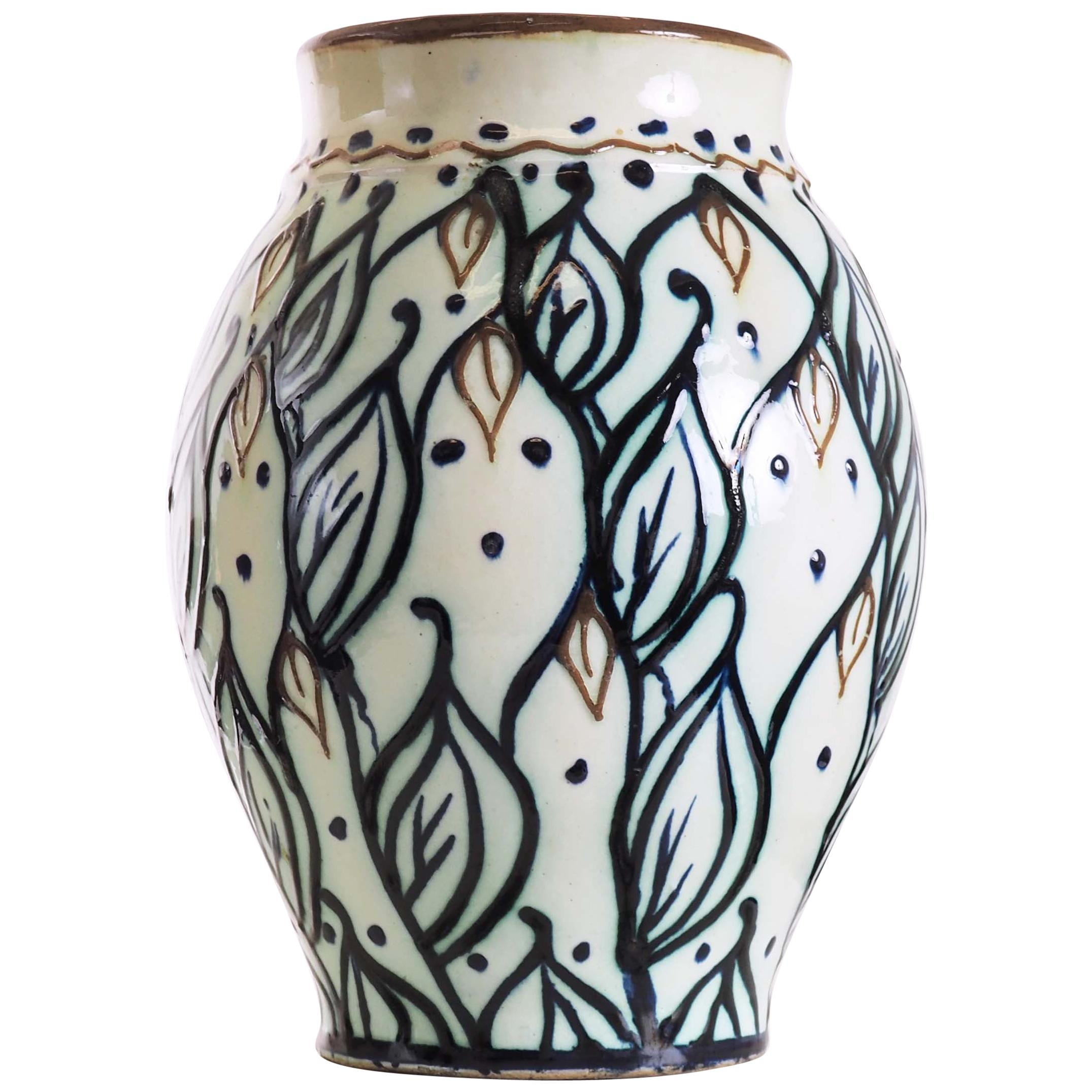 Große Vase aus der frühen Produktion von Upsala-Ekeby, Schweden im Angebot