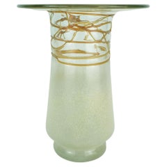 large VASE glass vase glashuette m. polczer rough glass melted glass threads