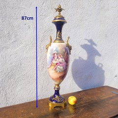 Large Vase H87cm, Porcelain And Bronze, 19th Century