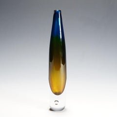 Grande vaso blu e giallo di Vicke Lindstrand per Kosta 1960