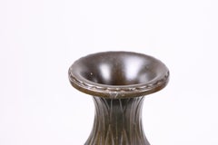 Vaso grande in metallo "Disko" di Just Andersen, prodotto in Danimarca, anni '40