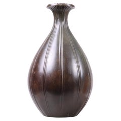 Large Vase in 'Disko' Metal by Just Andersen, Made in Denmark, 1940s